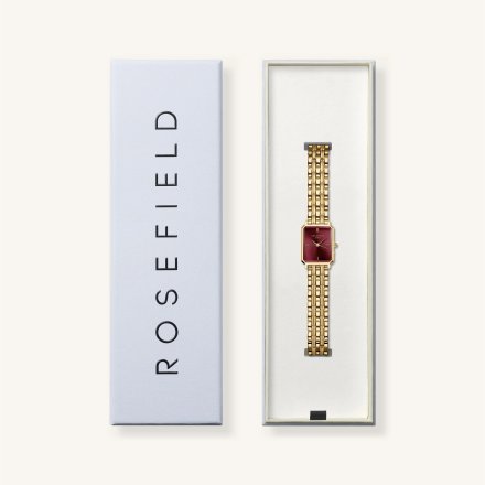 Rosefield Octagon zegarek damski złoty z bordową tarczą OBGSG-O83