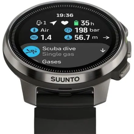 SUUNTO Ocean Steel Black SS050983000 srebrno-czarny zegarek do nurkowania i treningów
