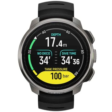 SUUNTO Ocean Steel Black SS050983000 srebrno-czarny zegarek do nurkowania i treningów