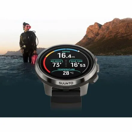 SUUNTO Ocean Steel Black SS050983000 srebrno-czarny zegarek do nurkowania i treningów