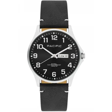 Pacific Polska SMA-1073D-02 czarny męski zegarek z orłem i polskim datownikiem
