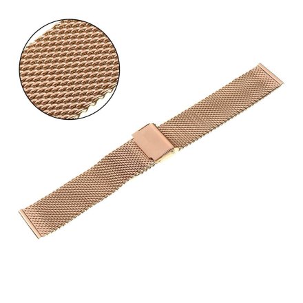 Różowo złota bransoletka gruba siatka do smartwatch zegarek 22 / 24 / 26