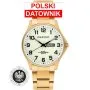 Pacific Polska SMB-1073D-05 złoty męski zegarek z orłem i polskim datownikiem