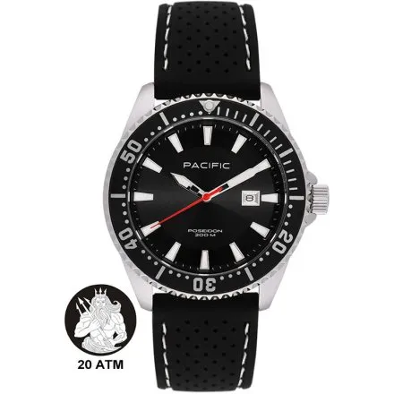 Pacific Poseidon SMPA-2001-01 czarny męski zegarek wodoodporny 200M