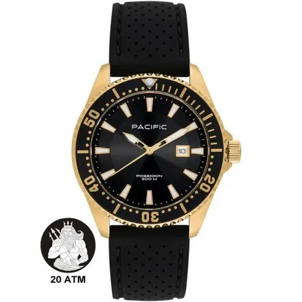 Pacific Poseidon SMPA-2001-03 złoty męski zegarek wodoodporny 200M