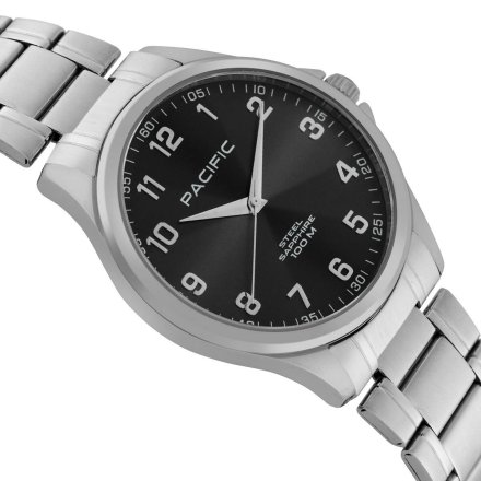 Srebrny męski zegarek na bransolecie PACIFIC SSMB-1102-02