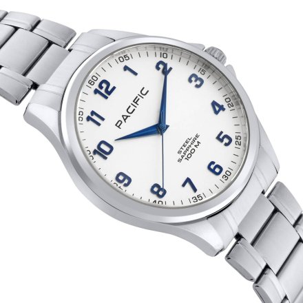Srebrny męski zegarek na bransolecie PACIFIC SSMB-1102-03