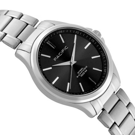 Srebrny męski zegarek na bransolecie PACIFIC SSMB-1103-02