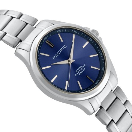 Srebrny męski zegarek na bransolecie PACIFIC SSMB-1103-03