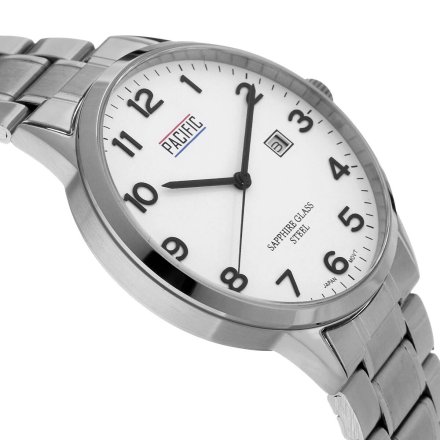 Srebrny męski zegarek na bransolecie PACIFIC SSMB-1107D-01