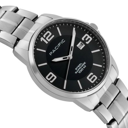 Srebrny męski zegarek na bransolecie PACIFIC SSMB-1108D-02