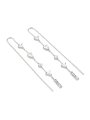 Guess WONDERLIGHTS srebrne kolczyki wiszące długie logo kryształy JUBE04412JW