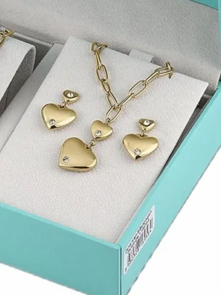 Komplet na prezent złoty zegarek damski + biżuteria Daniel Klein DK113570-2