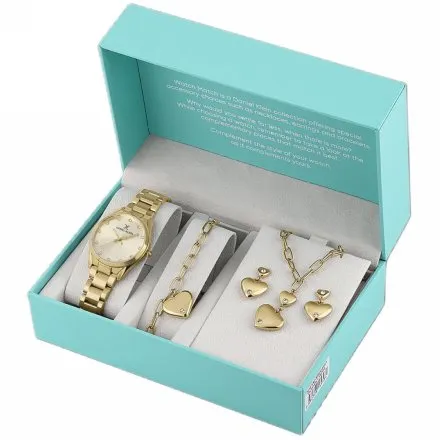 Komplet na prezent złoty zegarek damski + biżuteria Daniel Klein DK113570-2