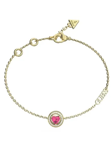 Guess M'Ama Non M'Ama bransoletka złota damska różowy kryształ JUBB04668JW (S)