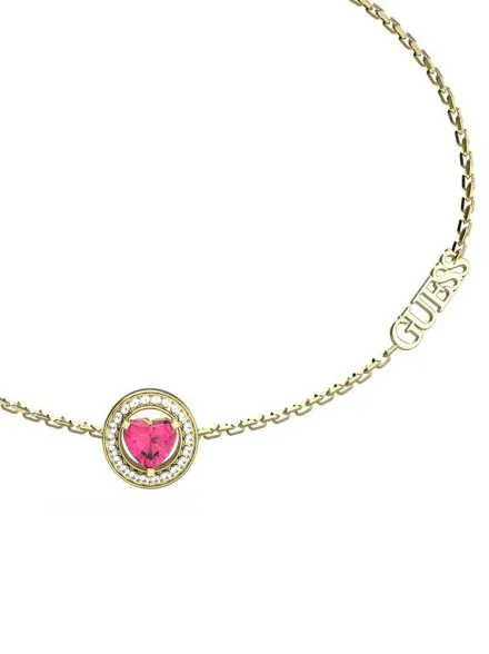 Guess M'Ama Non M'Ama bransoletka złota damska różowy kryształ JUBB04668JW (S)