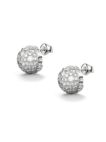 Guess Calypso srebrne kolczyki kółka z kryształkami JUBE04457JW