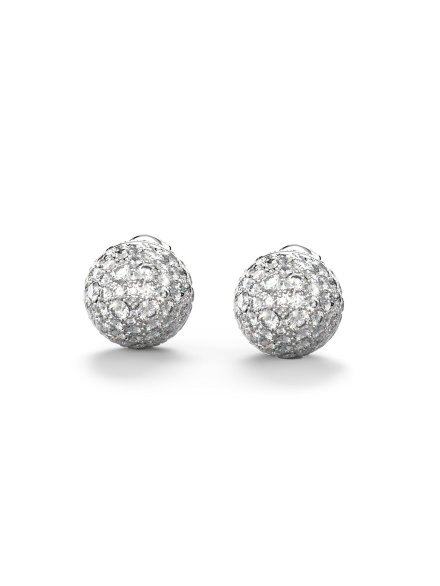 Guess Calypso srebrne kolczyki kółka z kryształkami JUBE04457JW