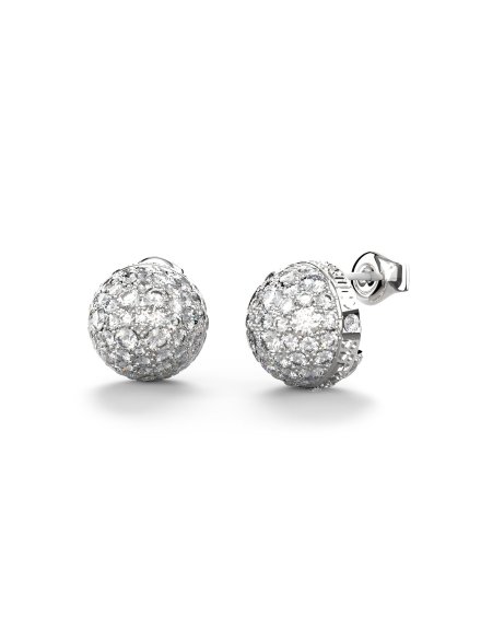 Guess Calypso srebrne kolczyki kółka z kryształkami JUBE04457JW