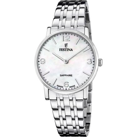 Festina Swiss Made 20047/2 zegarek damski na bransolecie z perłową tarczą