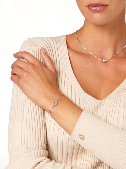 Guess Calypso srebrna bransoletka damska kryształki JUBB04456JW (S)