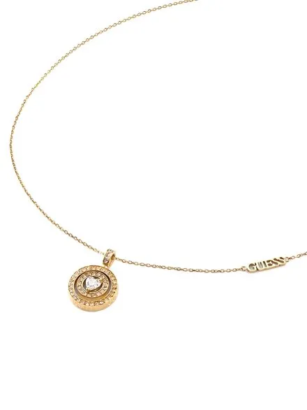 Guess M'Ama Non M'Ama złoty naszyjnik z kryształkami JUBN04658JW