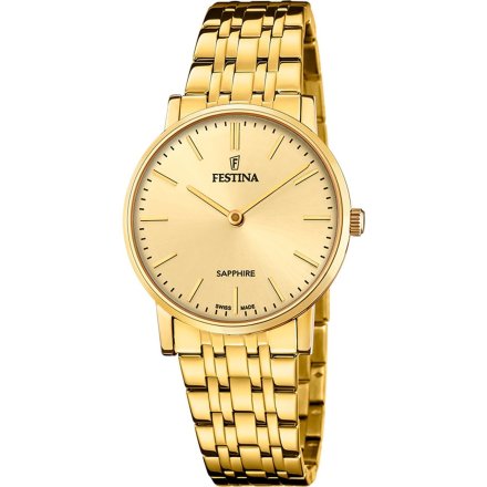 Festina Swiss Made 20048/3 zegarek damski złoty na bransolecie 