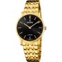 Festina Swiss Made 20048/4 zegarek damski złoty na bransolecie z czarną tarczą