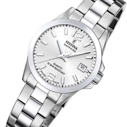 Festina Classic Bracelet 20049/1 zegarek damski srebrny na bransolecie z datownikiem