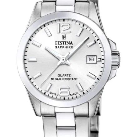 Festina Classic Bracelet 20049/1 zegarek damski srebrny na bransolecie z datownikiem