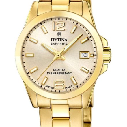 Festina Classic Bracelet 20050/2 zegarek damski złoty na bransolecie z datownikiem