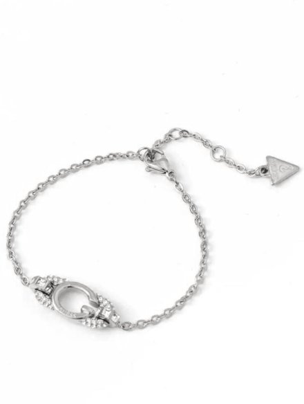 Guess Oh My G srebrna bransoletka damska literka G kryształki JUBB04510JW (L)