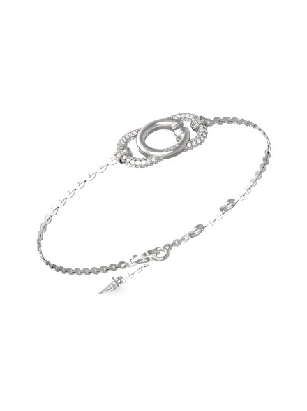Guess Oh My G srebrna bransoletka damska literka G kryształki JUBB04510JW (L)