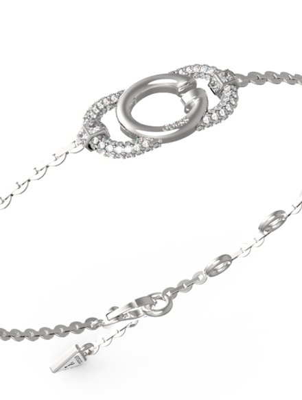 Guess Oh My G srebrna bransoletka damska literka G kryształki JUBB04510JW (L)