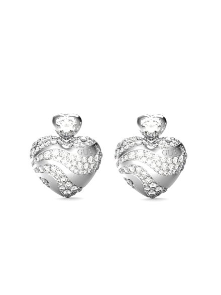 Guess In My Heart srebrne kolczyki serce z kryształkami JUBE04499JW