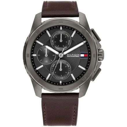 Tommy Hilfiger Walker zegarek męski na brązowym pasku 1710623
