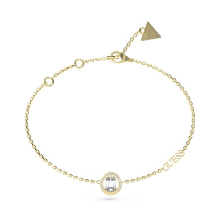 Guess Tiny Dancer złota bransoletka damska kółko z kryształkami JUBB04653JW (S)