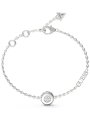 Guess Stylish Guess srebrna bransoletka damska kółko z kryształkami JUBB04594JW (S)