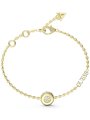 Guess Stylish Guess złota bransoletka damska kółko z kryształkami JUBB04594JW (S)
