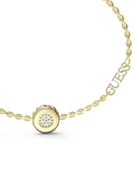 Guess Stylish Guess złota bransoletka damska kółko z kryształkami JUBB04594JW (S)