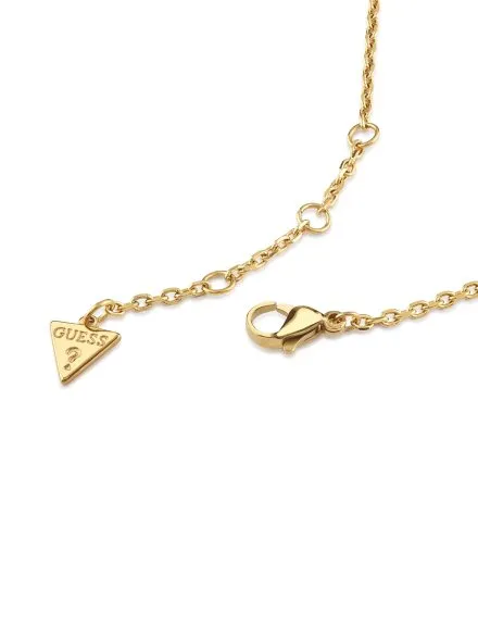 Guess Stylish Guess złoty naszyjnik z dużym ogniwem z kryształkami JUBN04580JW