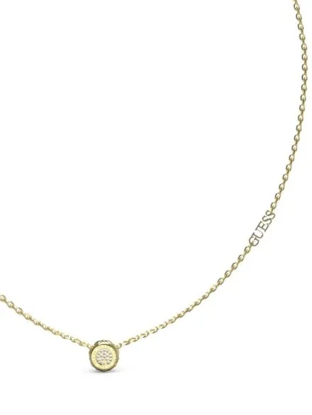 Guess Stylish Guess złoty naszyjnik kółko z kryształkami JUBN04593JW