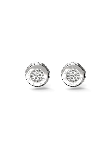 Guess Stylish Guess srebrne kolczyki kółka z kryształkami JUBE04595JW