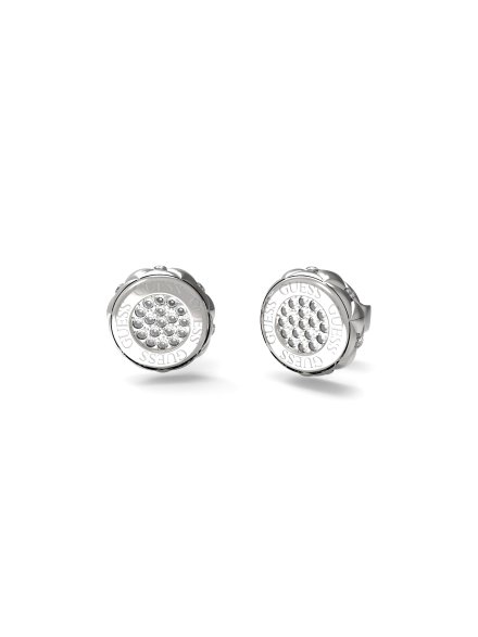 Guess Stylish Guess srebrne kolczyki kółka z kryształkami JUBE04595JW