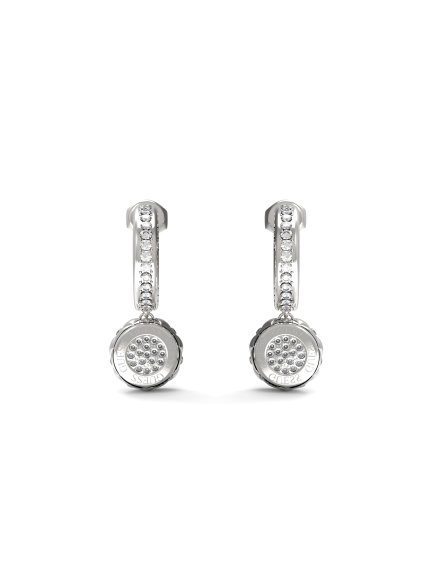 Guess Stylish Guess srebrne kolczyki kółka z kryształkami JUBE04596JW
