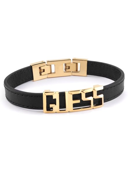 Guess Vegas bransoletka skórzana ze złotym logo GUESS JUMB03207JW