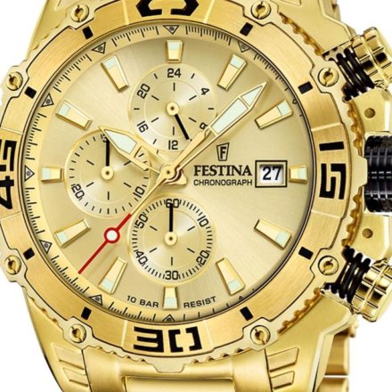 Festina Prestige 20492/1 Zegarek Męski złoty z funkcją chronografu