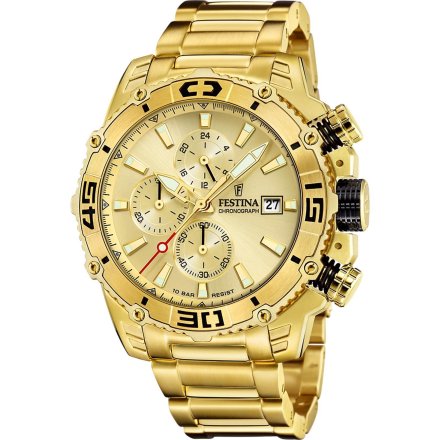 Festina Prestige 20492/1 Zegarek Męski złoty z funkcją chronografu
