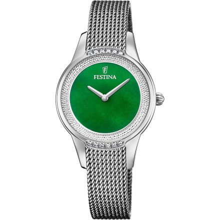 Festina Mademoiselle 20494/7 zegarek damski na bransolecie z zieloną tarczą