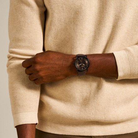 Fossil Copeland zegarek męski klasyczny brązowy na pasku FS5666